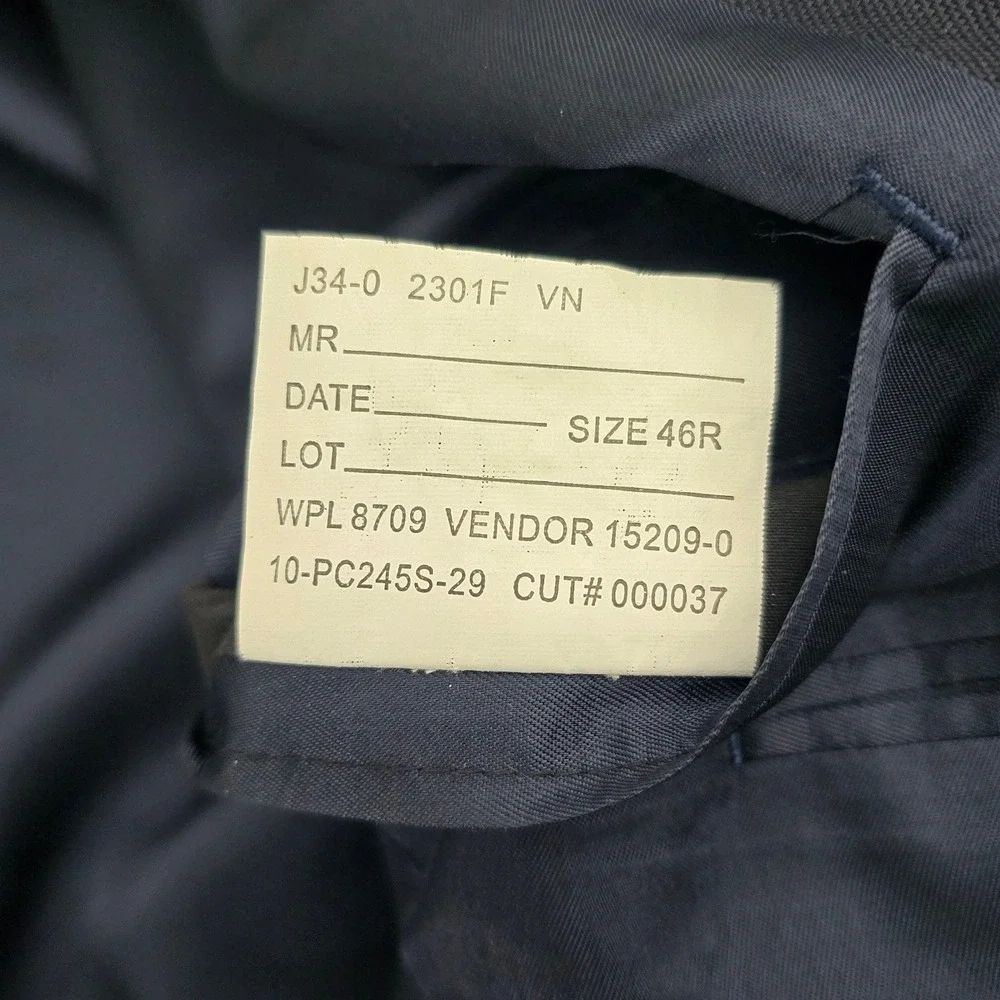 Stafford Single Breast Two Gold Button Wool Blend‎ Men Blazer Navy 46R